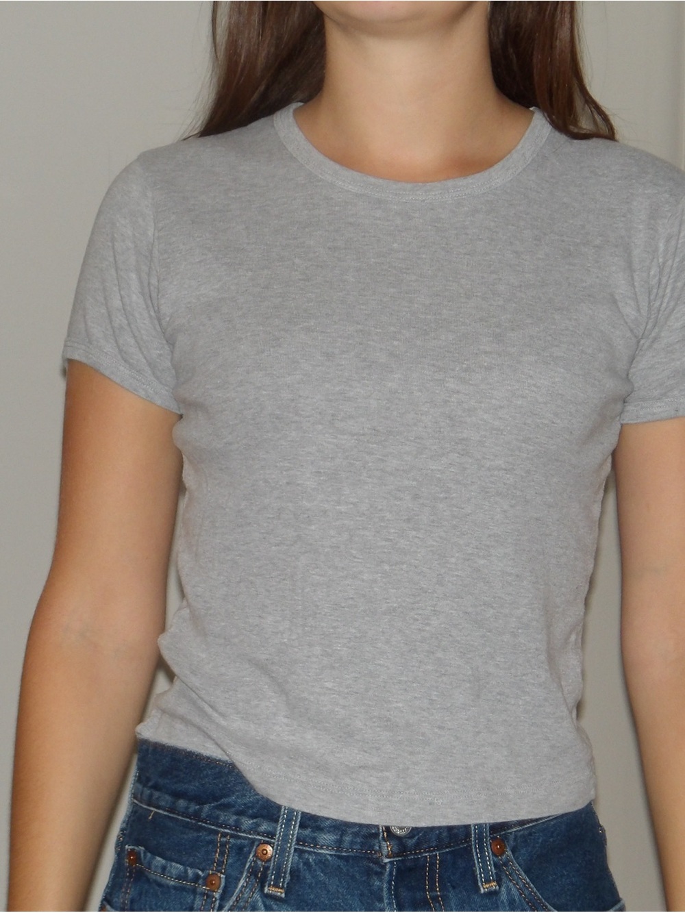 Los Angeles Apparel Light Heather Gray cotton baby rib top